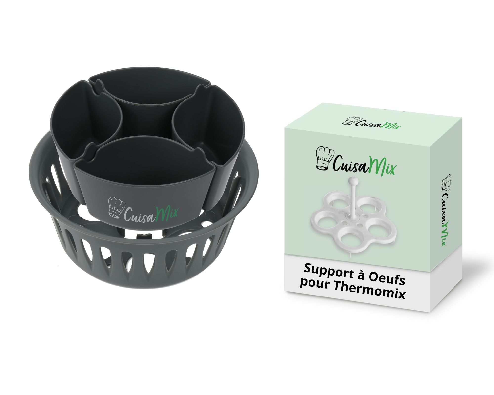 Cuirasix - Cuiseur à Oeufs 2 en 1 pour Thermomix (+1 Accessoire OFFERT)