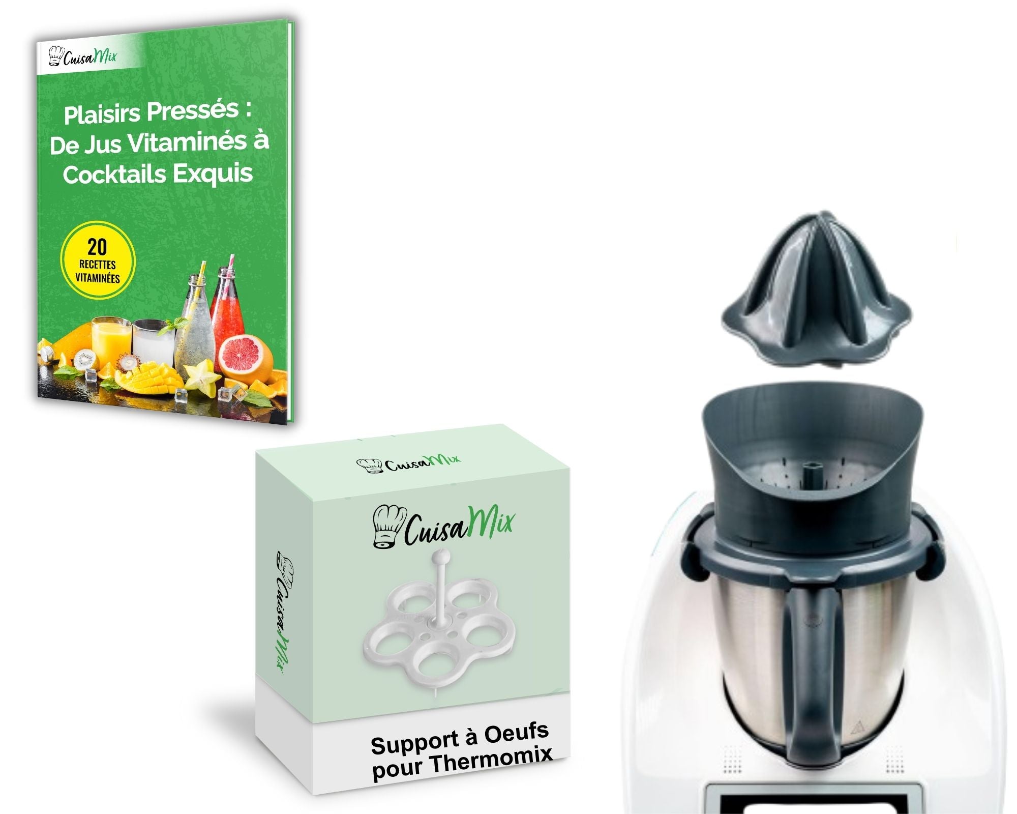 Pressix - Presse-Agrumes pour Thermomix (+ 1 Accessoire et 1 Livre OFFERTS)