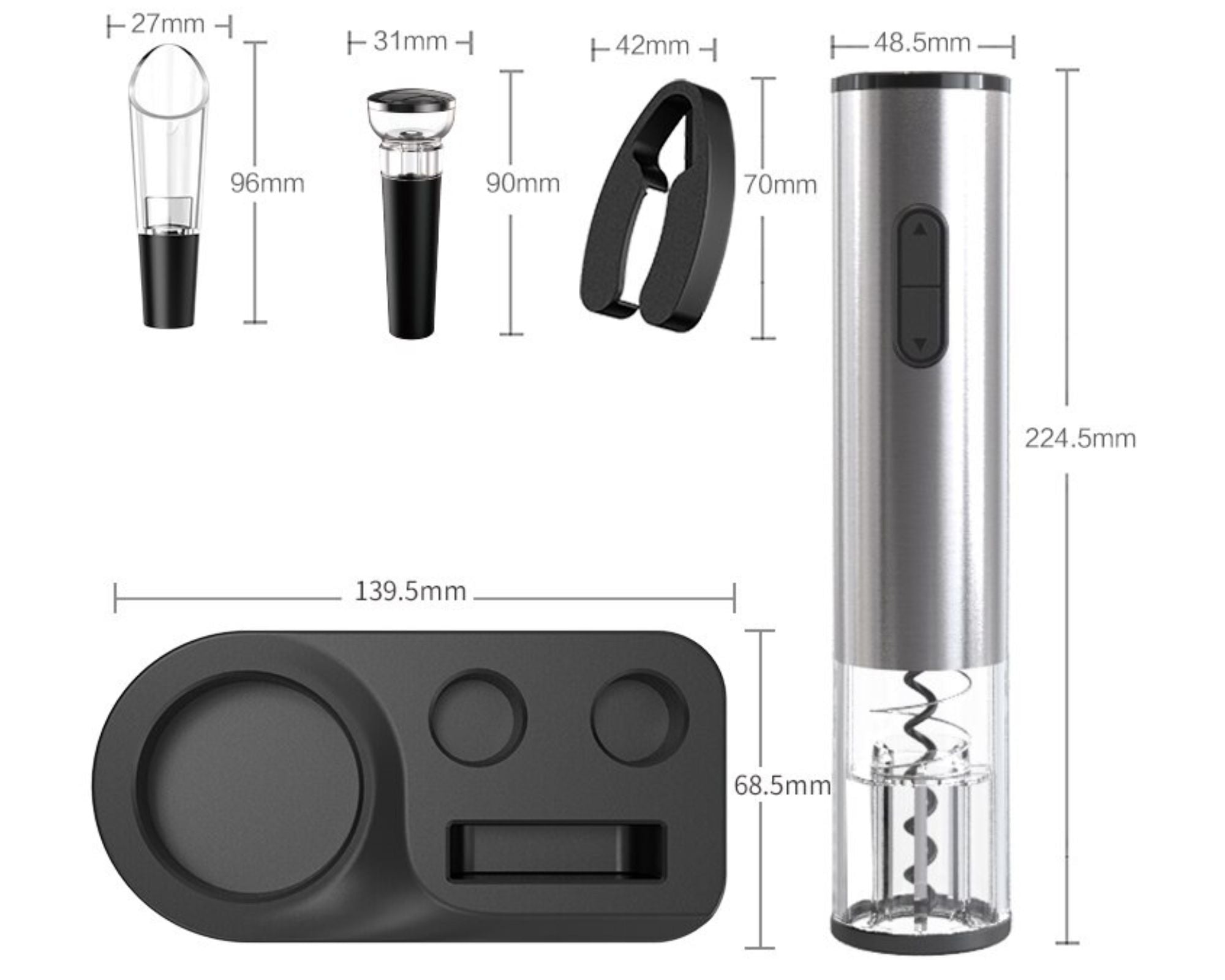 Vinix - Tire-bouchons Électriques pour Vin (+4 Accessoires OFFERTS)