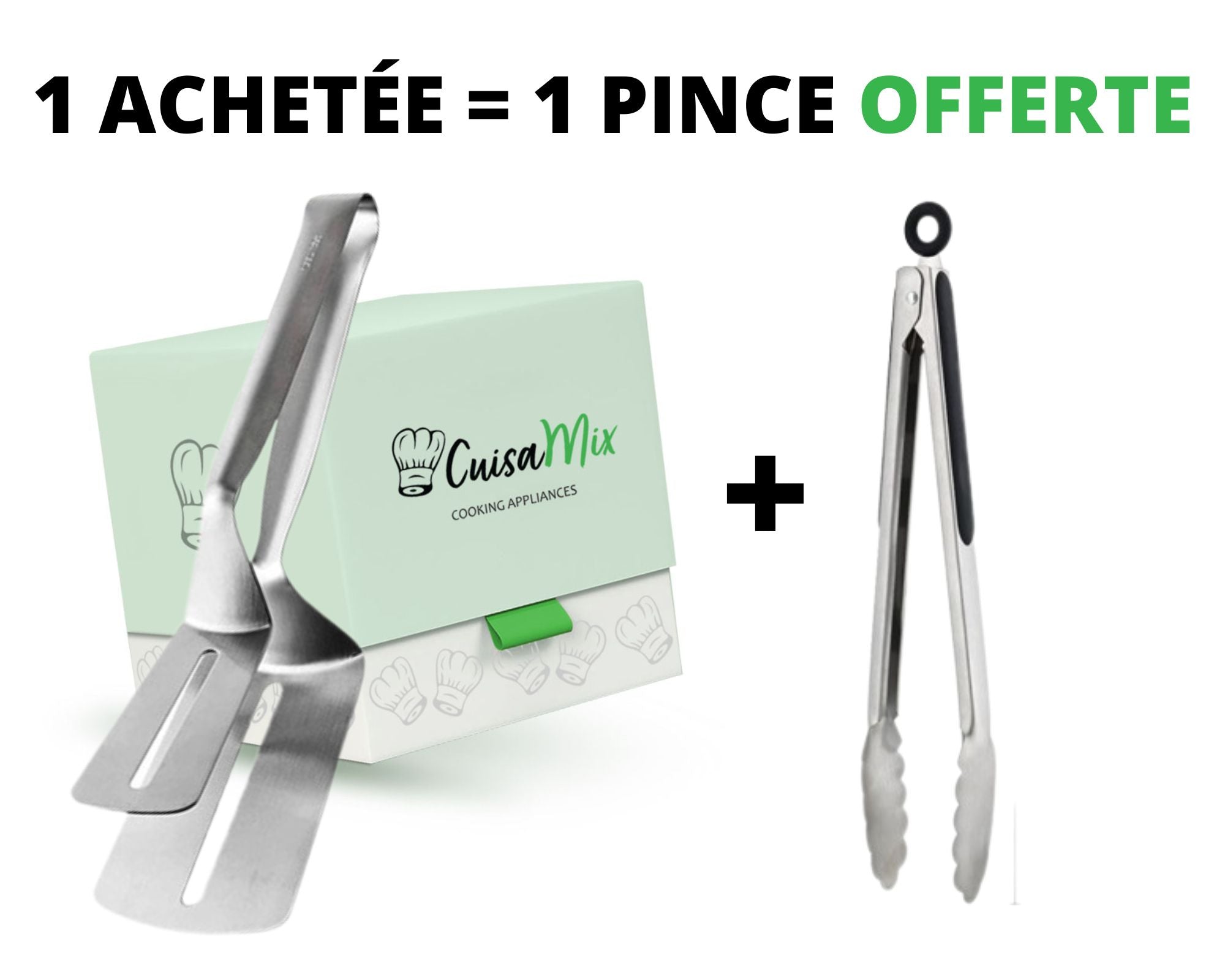 Grillix - Pince à Grillade en Acier Inoxydable (+ 1 Accessoire OFFERT)