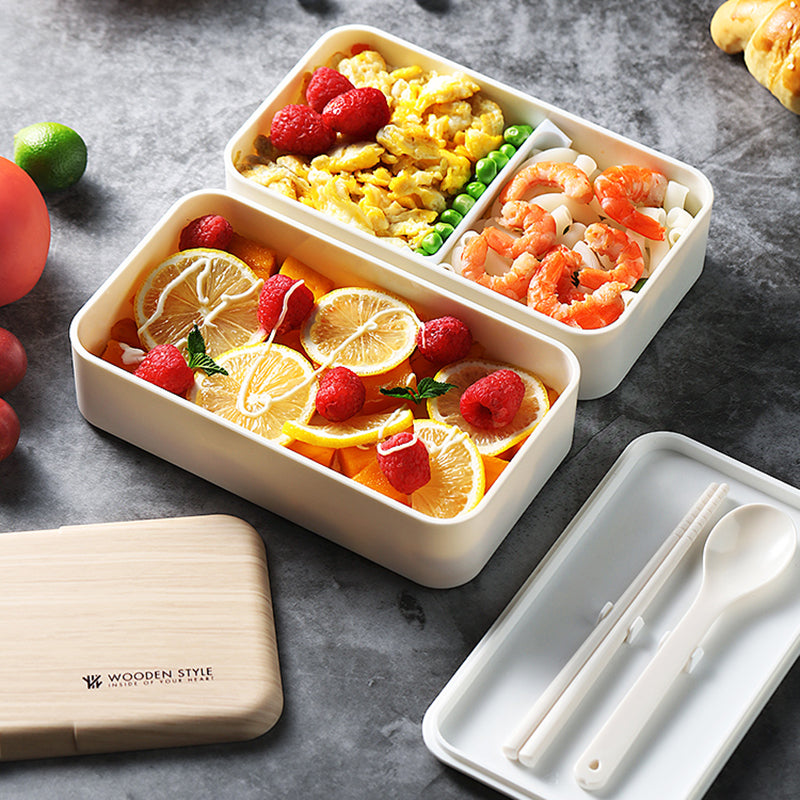 Lunch box bento micro-ondable à deux compartiments