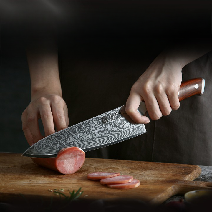 Couteau santoku de chef en acier inoxydable