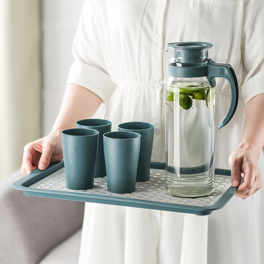 Carafe d'eau en verre avec couvercle et poignée