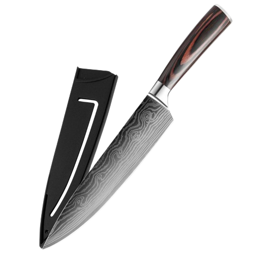 Couteau santoku de chef de cuisine tranchant en acier inoxydable