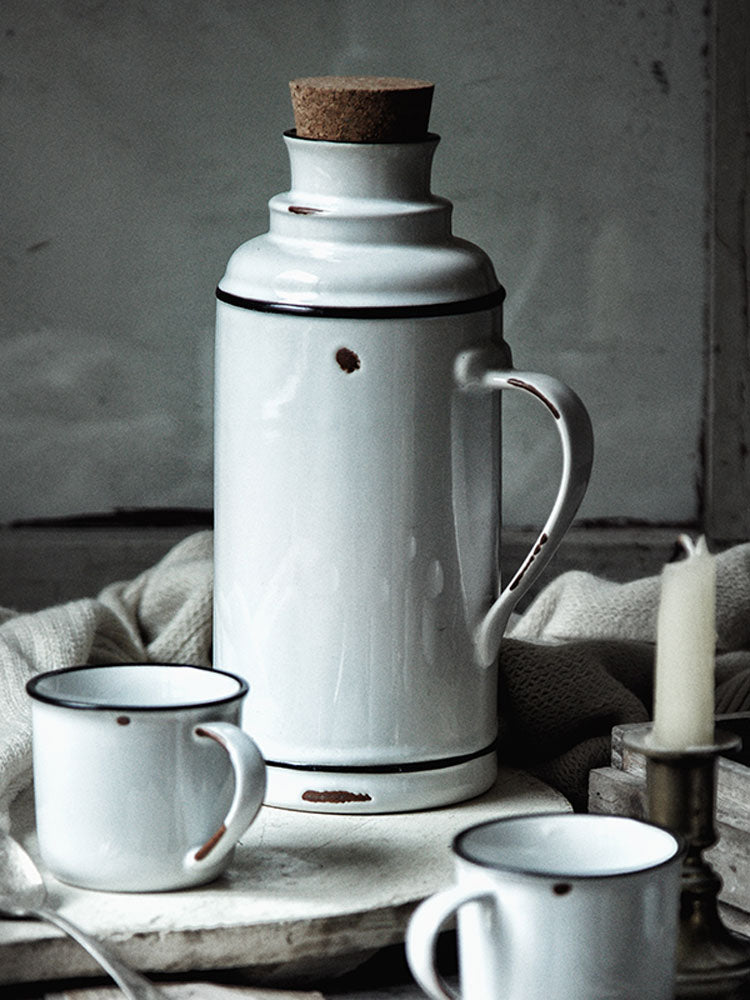 Carafe d'eau en céramique émaillée vintage