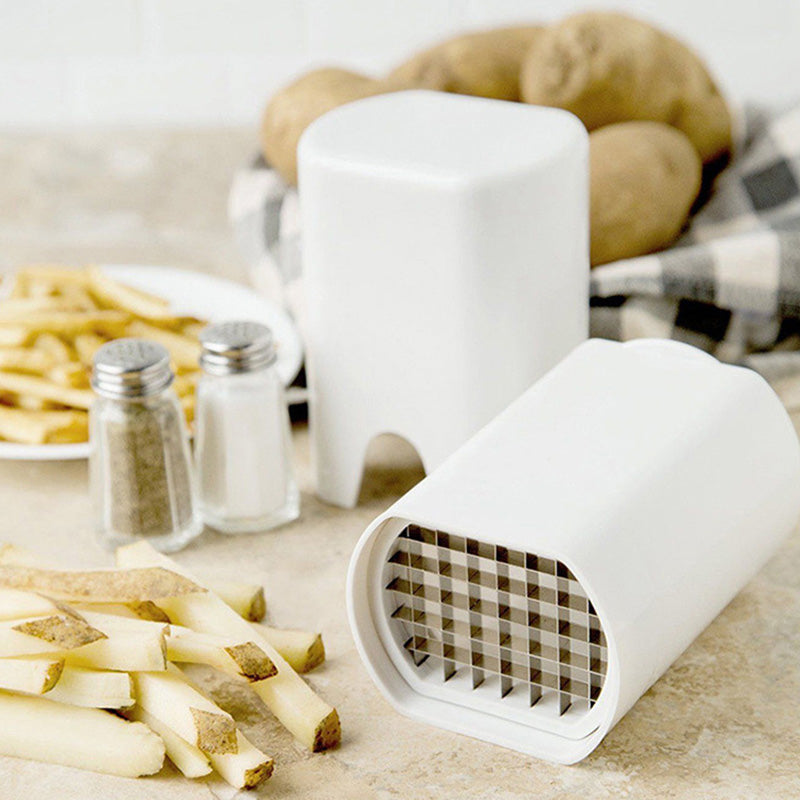 Coupe frite blanc avec lames en acier à motif croisé