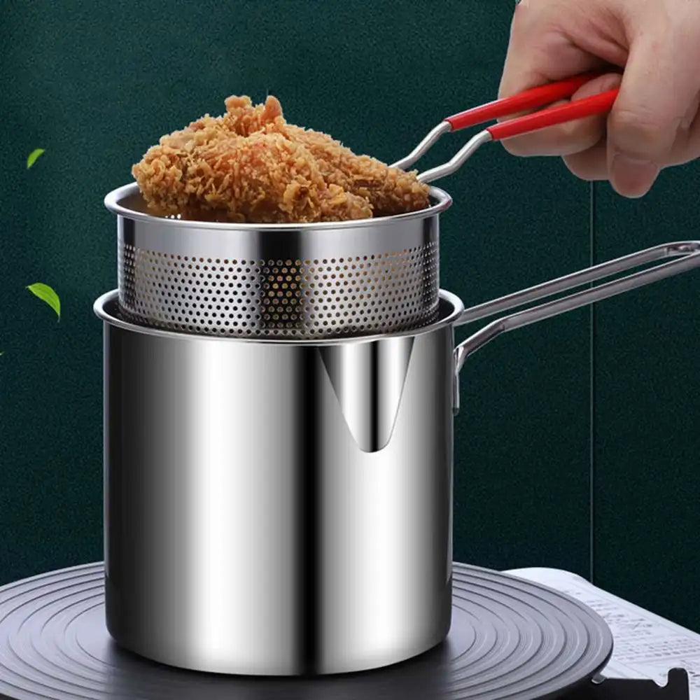 Batterie de Cuisine Inox de Style Friteuse avec Passoire