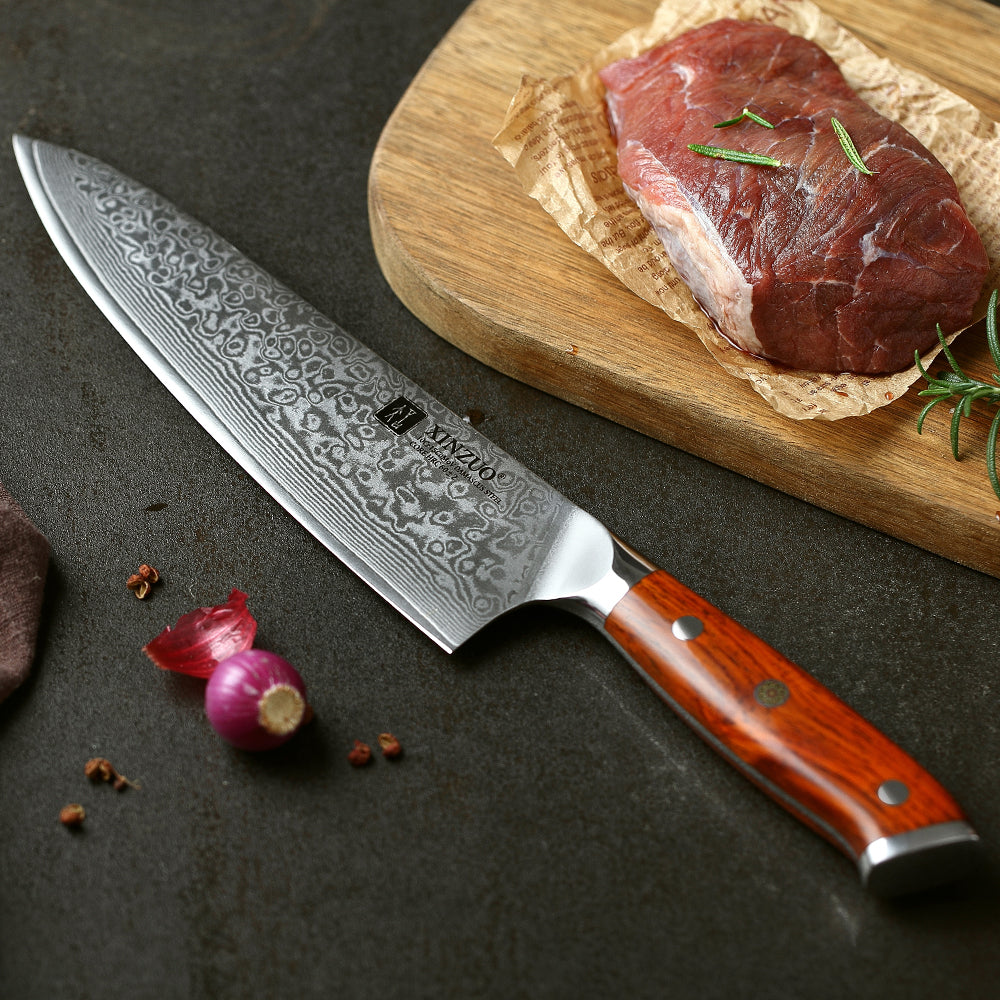 Couteau santoku de chef en acier inoxydable