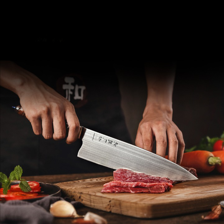 Couteau santoku de chef en acier inoxydable avec poignée originale