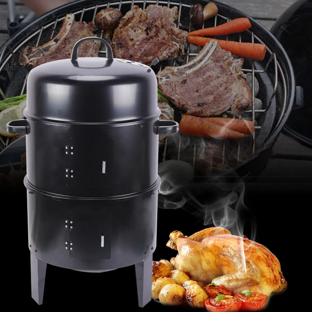 Fumoir a Viande Style Barbecue Noir Multifonction